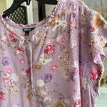 Buffalo David Bitton Feminine Fairy Crinkled Flowy Henley Oversized Soft Girl Pastel Purple Pink XL Photo 2