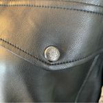 Rebecca Minkoff Black Vegan Faux Leather Belted Jacket Button Up Collared Large Photo 3