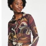 Stradivarius  PRINTED MESH SHIRT Photo 4