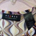 Axcess by Liz Claiborne 70s Style Mod Print Dress. Size S Tan Photo 3