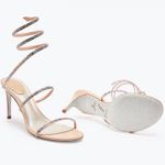 RENE CAOVILLA pink Cleo thin heeled sandals NEW Silver Size 9 Photo 1