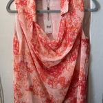 Calvin Klein Calvin Klein Women's Cowl Neck Sleeveless Pullover Blouse Pink White Size M Photo 0