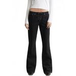 PacSun Jade Low Rise Bootcut Jeans Lace-Up Black NWT Size 31 Photo 4