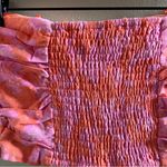 DO+BE Linen Blend Orange Pink Floral Tie Front Strapless Crop Top NWT Size S Photo 8