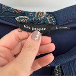 Blu Pepper  floral lined blouse size large Photo 5