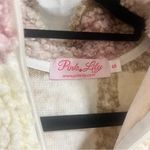 Pink Lily A Round of Applause Plaid Sherpa Pink Pullover Photo 5