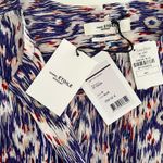 Isabel Marant Étoile yacah Feather Print Ikat Silk Blouse In Blue Photo 5