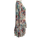 Merkai Floral Ruffle Kimono Cardigan NWOT Green Size M Photo 3