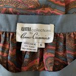 Vintage Anne Crimmins Umi Collections Silk Skirt Paisley Circle 25" Sz 6 Pockets Photo 5