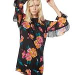 Joie NWT  Kriston Silk Floral Print Mini Dress in Black Size Medium Photo 0