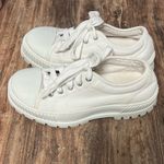 Torrid  Chunky Lug sole Lace Up Canvas Sneakers, white, size 7.5WW Photo 2