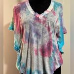 Handmade Free People Blue, Pink, and Purple Spiral Tie Dye Blouse size medium Pink Photo 0