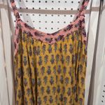 Nox Ros Maxi Dress Bohemian Floral Print Yellow Pink Tiered Spaghetti Strap M Size M Photo 1