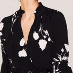 Ba&sh Penny Floral Belted Romper Black and White Size 6 Photo 2