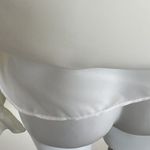 DKNY  Satin Ruffled Blouse Top MEDIUM Ivory long sleeves cut off neck NWT Photo 5