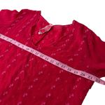 Johnny Was Embroidered Tunic Top Red Pink Lace V Neck 3/4 Sleeve Size S Photo 5