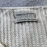 Urban Outfitters Cream Ivory Ribbed Knit Chunky Oversized V Neck Sweater Small Photo 2