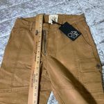 Chaser women’s Cargo Pants ankle Zip Pockets soft brown small casual preppy Photo 2