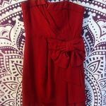 Forever 21  Formal Strapless Mini Dress Red Bow Ribbon XS Photo 0