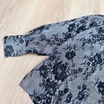 Club Monaco 100% Silk Luxurious Lace Print Blouse, Sheer Floral Print Size S Photo 3