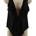 Wolf & Whistle Black Plunge Front One Piece Swimsuit Womens UK B/C16 Size undefined Photo 0