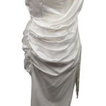 Retrofête Retrofete White Strapless Asymmetrical Rhinestone Dress Size XS Photo 0