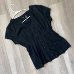 a.n.a Y2K Peasant Top cotton v neck babydoll womens Black (large) vintage casual retro Photo 0