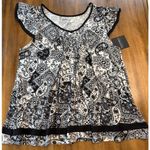 Ellen Tracy  Women's Yours to Love Flutter Sleeve Paisley Top Size Large Photo 2