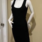 Bandage Backless Midi Dress Open Back Slim Fit Crew Neck Dress Party Dress Casual Dress Black Photo 3