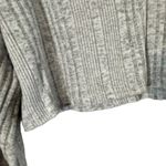 SheIn Gray Long Sleeve Textured Ribbed V-Neck Cropped Knit Blouse Women Sz XS Photo 3