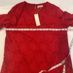 Roolee Women’s Red Midi Dress Floral Detail NWT Sz M Polyester Shift Style Photo 9