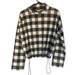 BB Dakota Black Plaid Check Cropped High Neck Top Women Sz S Photo 0