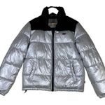 Levi Strauss Co Women's Puffer Jacket Sz XS Silver‎ Color Block Winter Coat Silver Photo 0