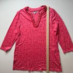 Chico's 100% Linen Reef Embellished Tunic Sz 2 Large Pink Resort Beachy Colorful Photo 9