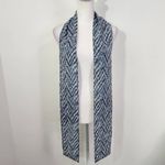 Blue Chevron Print Scarf One Size Blue Chevron Scarf Photo 1