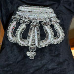 BCBGMAXAZRIA Vintage Y2K Velour Black Hoodie with Crown Sequin Embroidery Size M Photo 12