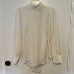 Ann Taylor Women's Long Sleeve Collar/Tie Cheetah Print White Size XS Blouse Photo 5