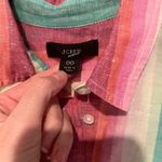 J.Crew  Linen Classic Fit Rainbow Striped Long Sleeve Shirt Photo 6