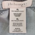 Philosophy  Distressed Gray Chambray Shirt Dress Size XL Gray Mini Shirt Dress Photo 6