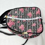 Juicy Couture  Pink Rose Print Black Logo Faux Leather
Backpack Photo 6
