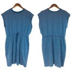 A New Day Blue White Stripe T-Shirt Dress Drawstring Waist Casual Beach Size XXL Photo 1