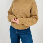 Abercrombie & Fitch  boho caramel latte slouchy knit crewneck sweater minimal xs Photo 4