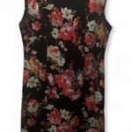 Tacera  Black and Pink Floral Sheath Dress size 12 Photo 0