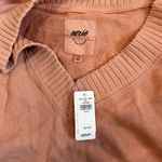 Aerie NWT  Down-to-Earth V-Neck Sweatshirt Womens Raw Sienna Oversized Size M Photo 4