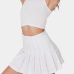 American Apparel Gabardine Skirt White Tennis Skirt Photo 0