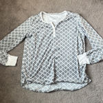 Nautica  Gray/White Fleece Pajama Top SIZE M Photo 0