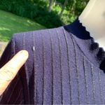 Leo & Ugo Paris France Vertical Metallic Blue Sweater Size 1 US 4 Top Rtl $245 Photo 4