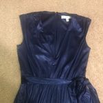 Dress the Population Dress‎ The Population Krista Plunging V-Neck Side Slit Gown Dress Navy Blue XS Photo 3