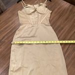 Bella Barnett Olive Green Satin corset Knee length pencil Dress NWT size small Photo 10