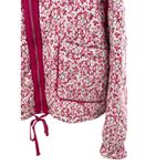 BLANKNYC Floral Quilted Bomber Jacket Pink White Burgundy Women's XL Drawstring Photo 2